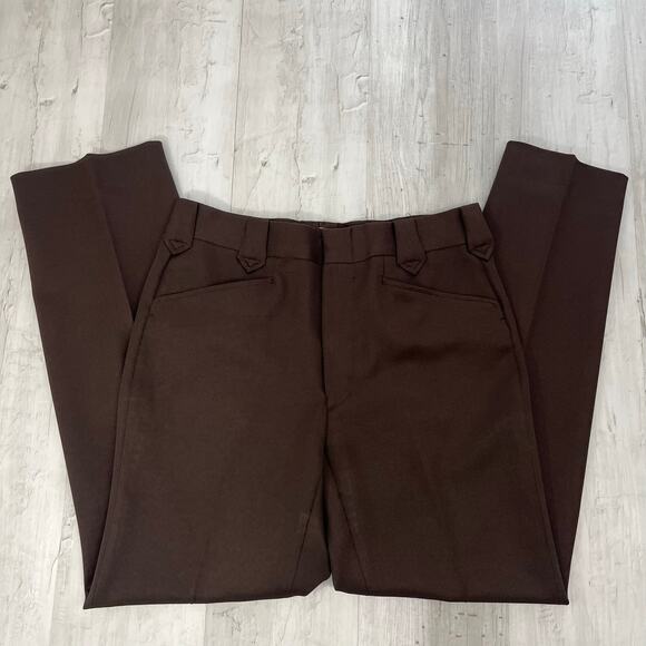 Kenny Rogers Western Collection By Circle S Brown Dressy Thick Basic Work Pants - Picture 1 of 11